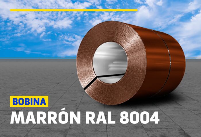 BOBINAS DE ALUZINC MARRÓN RAL 8004